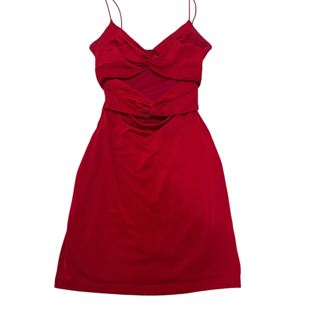 Windsor Red Spaghetti Strap Mini Sundress